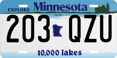 MN license plate 203QZU