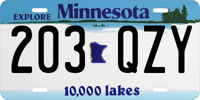 MN license plate 203QZY