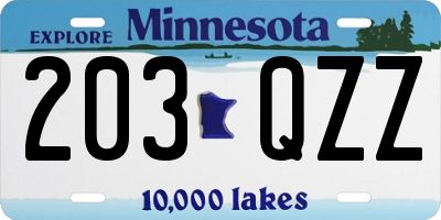 MN license plate 203QZZ