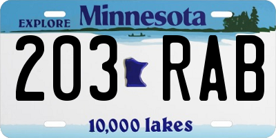 MN license plate 203RAB