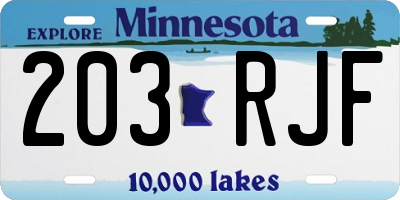 MN license plate 203RJF