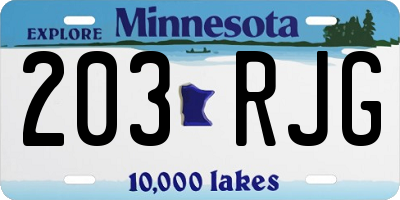 MN license plate 203RJG