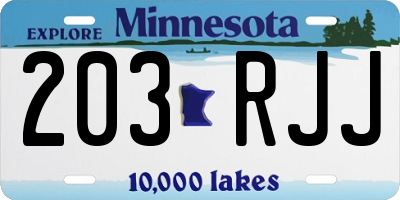 MN license plate 203RJJ