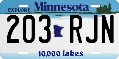MN license plate 203RJN