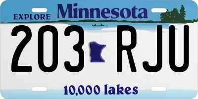 MN license plate 203RJU