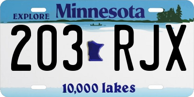 MN license plate 203RJX