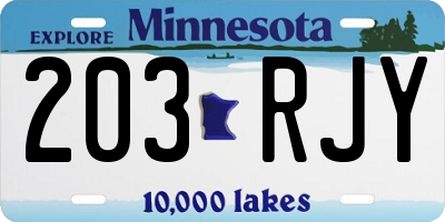 MN license plate 203RJY