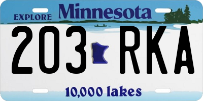 MN license plate 203RKA