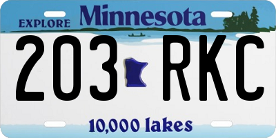 MN license plate 203RKC