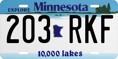 MN license plate 203RKF