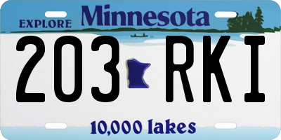 MN license plate 203RKI
