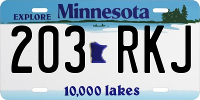MN license plate 203RKJ