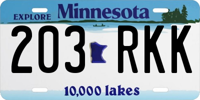 MN license plate 203RKK
