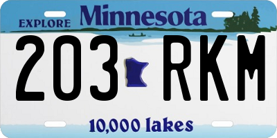 MN license plate 203RKM