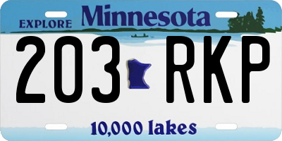 MN license plate 203RKP