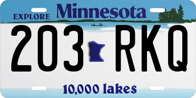 MN license plate 203RKQ