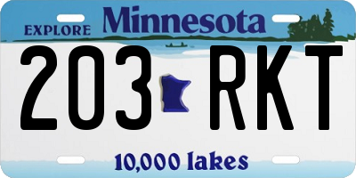 MN license plate 203RKT