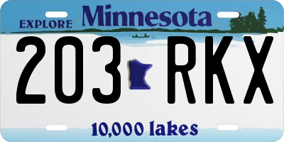 MN license plate 203RKX