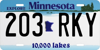 MN license plate 203RKY