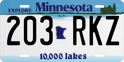 MN license plate 203RKZ