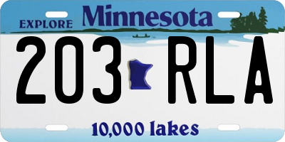 MN license plate 203RLA
