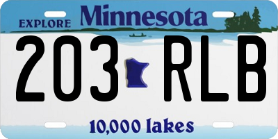 MN license plate 203RLB