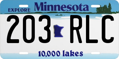 MN license plate 203RLC