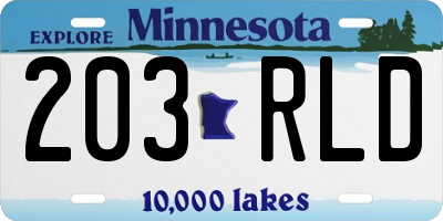 MN license plate 203RLD
