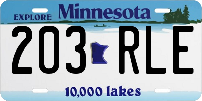 MN license plate 203RLE