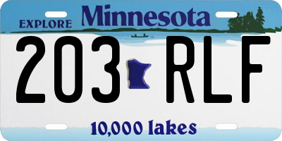 MN license plate 203RLF