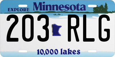 MN license plate 203RLG