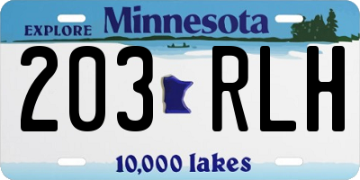 MN license plate 203RLH