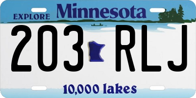 MN license plate 203RLJ