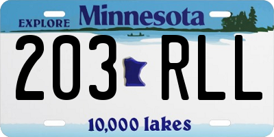 MN license plate 203RLL