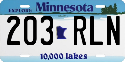 MN license plate 203RLN