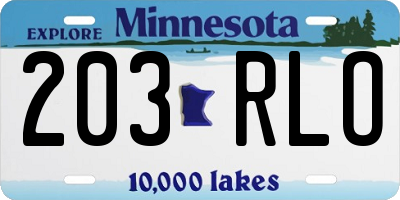 MN license plate 203RLO