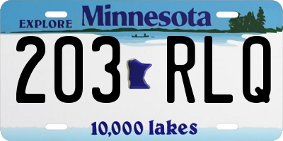 MN license plate 203RLQ