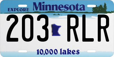 MN license plate 203RLR