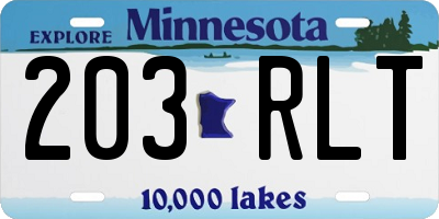 MN license plate 203RLT