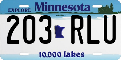 MN license plate 203RLU