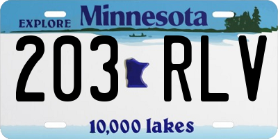 MN license plate 203RLV