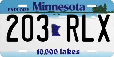 MN license plate 203RLX