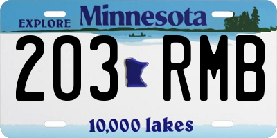 MN license plate 203RMB