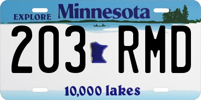 MN license plate 203RMD