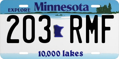 MN license plate 203RMF