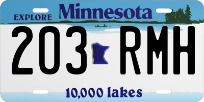 MN license plate 203RMH