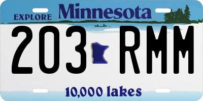 MN license plate 203RMM
