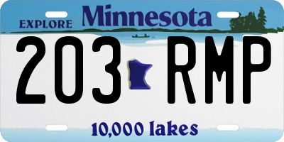 MN license plate 203RMP