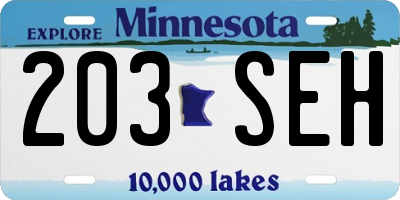 MN license plate 203SEH