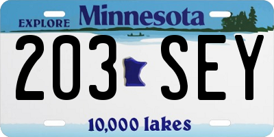 MN license plate 203SEY